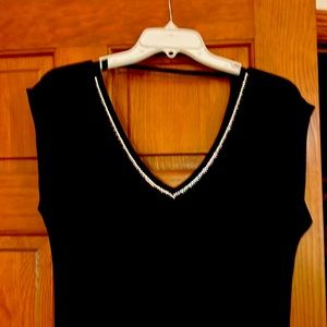 Soft and sparkly black top!